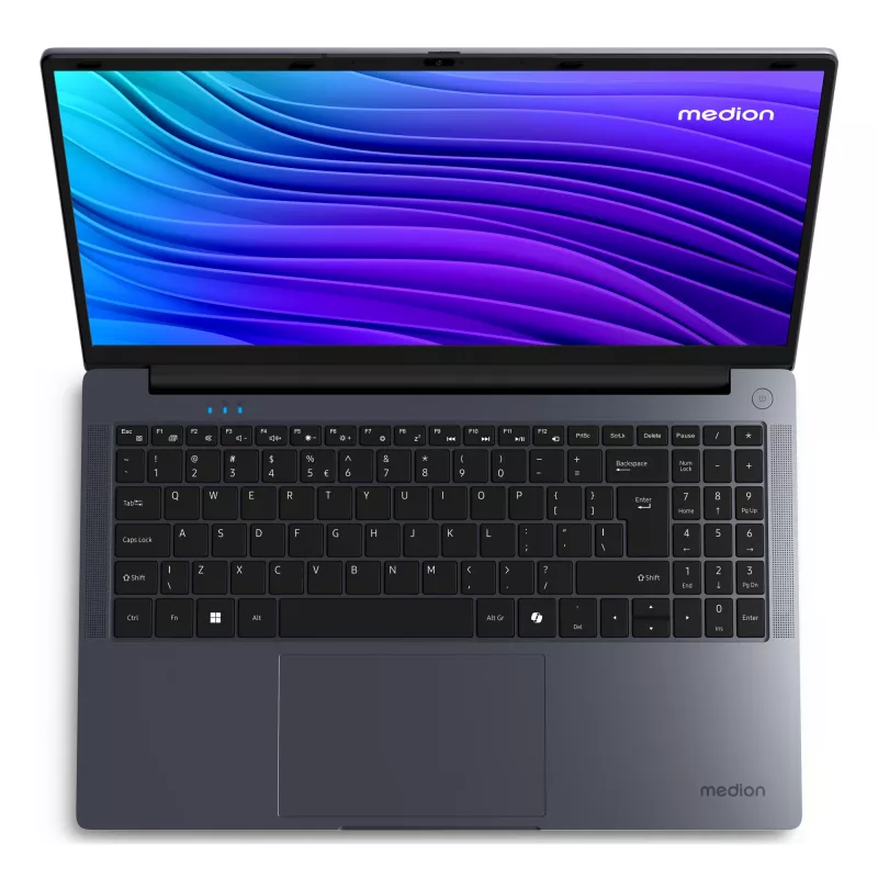 Nešiojamas kompiuteris MEDION AKOYA E15223 Intel® N N100 39,6 cm (15,6 inch) Full HD 4 GB LPDDR5 128 GB Flash Wi-Fi 5 Windows 11 Home S režimas Pilka