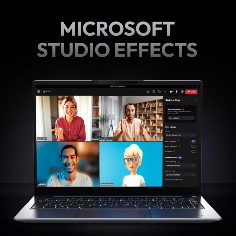 Nešiojamas kompiuteris MEDION SPRCHRGD 14 S2 Copilot+ Intel Core Ultra 5 228V 35,6 cm (14 colių) WQXGA+ 32 GB LPDDR5x-SDRAM 512 GB SSD Wi-Fi 7 Windows 11 Home Juodas