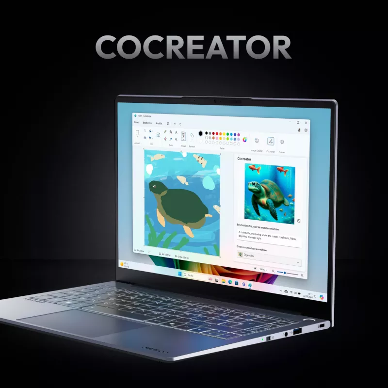 Nešiojamas kompiuteris MEDION SPRCHRGD 14 S2 Copilot+ Intel Core Ultra 5 228V 35,6 cm (14 colių) WQXGA+ 32 GB LPDDR5x-SDRAM 512 GB SSD Wi-Fi 7 Windows 11 Home Juodas