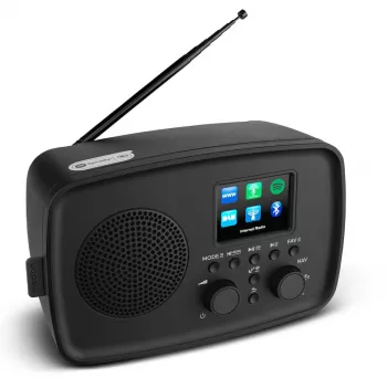 Internetinis radijas MEDION 50078817 – DAB+/FM, Wi‑Fi (802.11a/b/g), 5W RMS, 2,4 colio TFT, juodas, Spotify palaikymas, IPX1