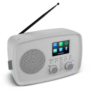Internetinis radijas MEDION 50078819 — DAB+/FM, Wi‑Fi (802.11a/b/g), 5 W RMS, 2.4 colio TFT ekranas, pilka spalva, Spotify palaikymas