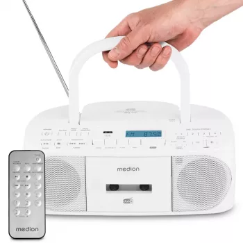 Asmeninis radijas MEDION 50079330 – DAB+/FM/PLL imtuvas, 6 W RMS, LCD ekranas, Bluetooth 10 m, 3,5 mm ausinės