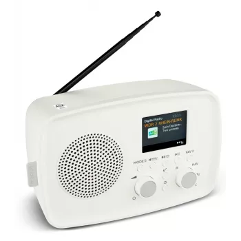 Radijo imtuvas MEDION MD89288 – DAB+ / FM, 5 W RMS, TFT 2,4 colio (6,1 cm), baltas, AC 100–240 V