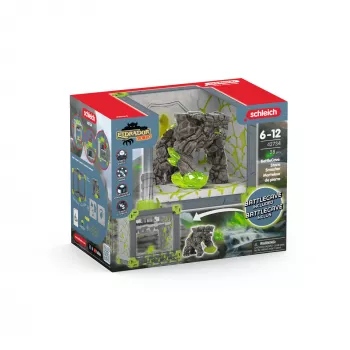 schleich ELDRADOR CREATURES BattleCave Stone Smasher, veiksmo/nuotykių žaislas, Pabaisos ir drakonai, Akmenų pasaulis, 7+ metai, žalia, pilka