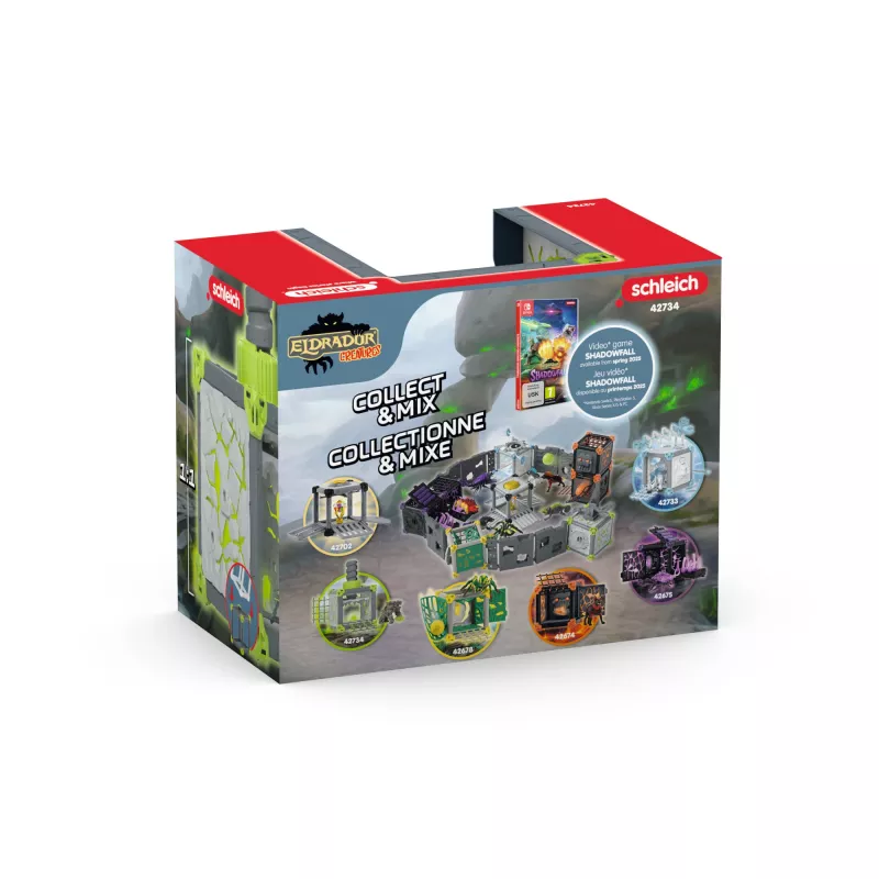 schleich ELDRADOR CREATURES BattleCave Stone Smasher, veiksmo/nuotykių žaislas, Pabaisos ir drakonai, Akmenų pasaulis, 7+ metai, žalia, pilka