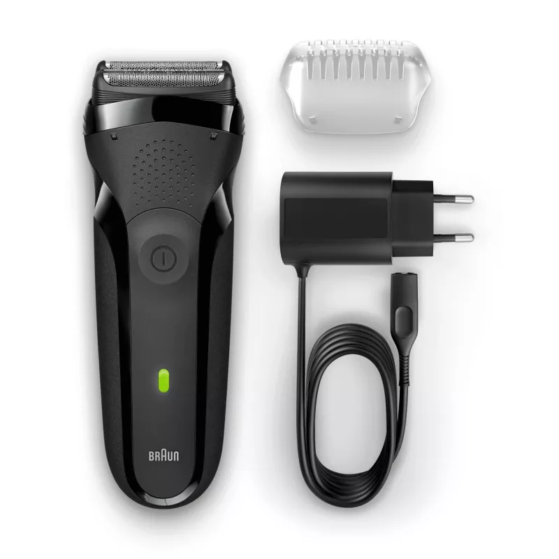 Braun Series 3 300s folinis skustuvas su trimeriu juodas