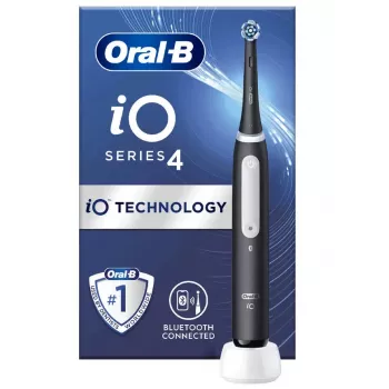 Oral-B iO 4 suaugusiųjų sukamoji dantų šepetėlis juodas