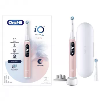 Oral-B iO 6S suaugusiųjų vibracinis dantų šepetėlis rožinis, baltas