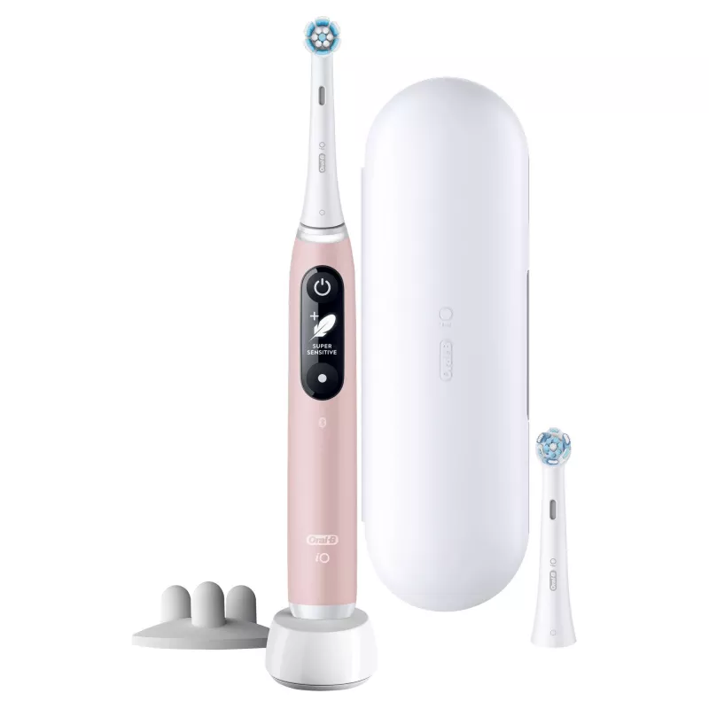 Oral-B iO 6S suaugusiųjų vibracinis dantų šepetėlis rožinis, baltas