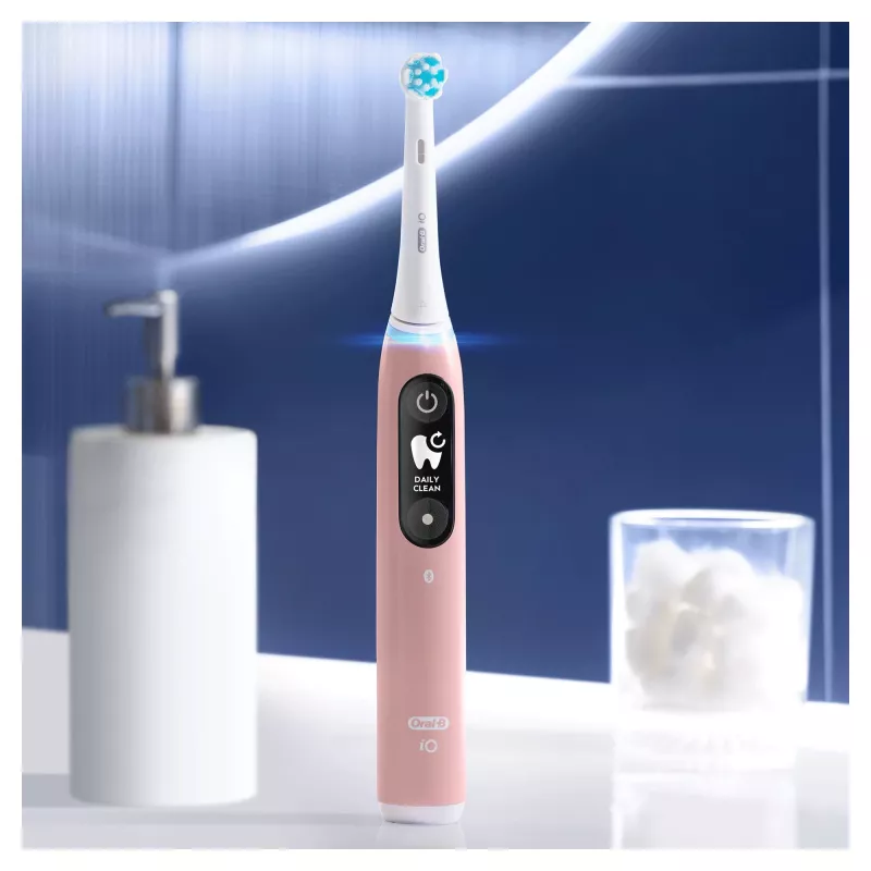 Oral-B iO 6S suaugusiųjų vibracinis dantų šepetėlis rožinis, baltas