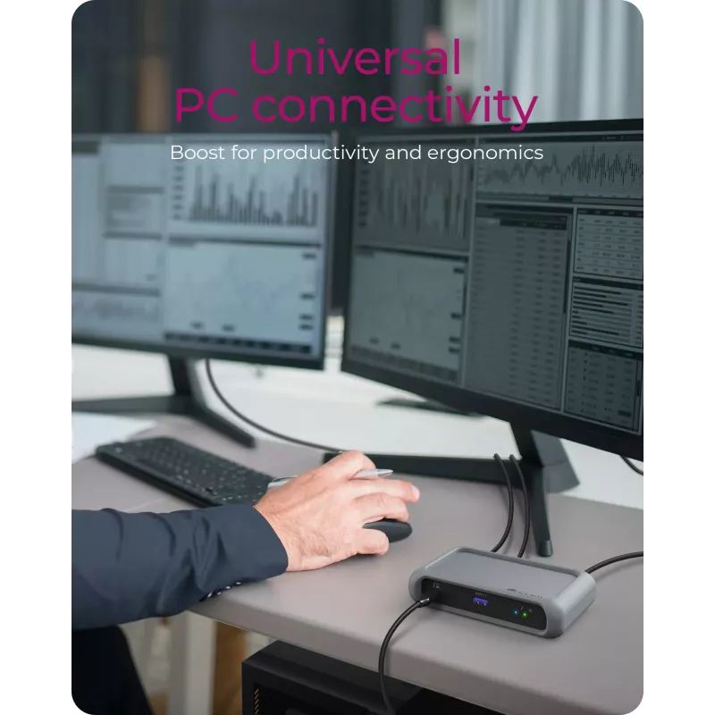 ICY BOX IB-HUB801-TB4 Thunderbolt 4 centrinis mazgas 40000 Mbit/s Antracitas, Juoda
