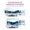 ICY BOX IB-HUB801-TB4 Thunderbolt 4 centrinis mazgas 40000 Mbit/s Antracitas, Juoda