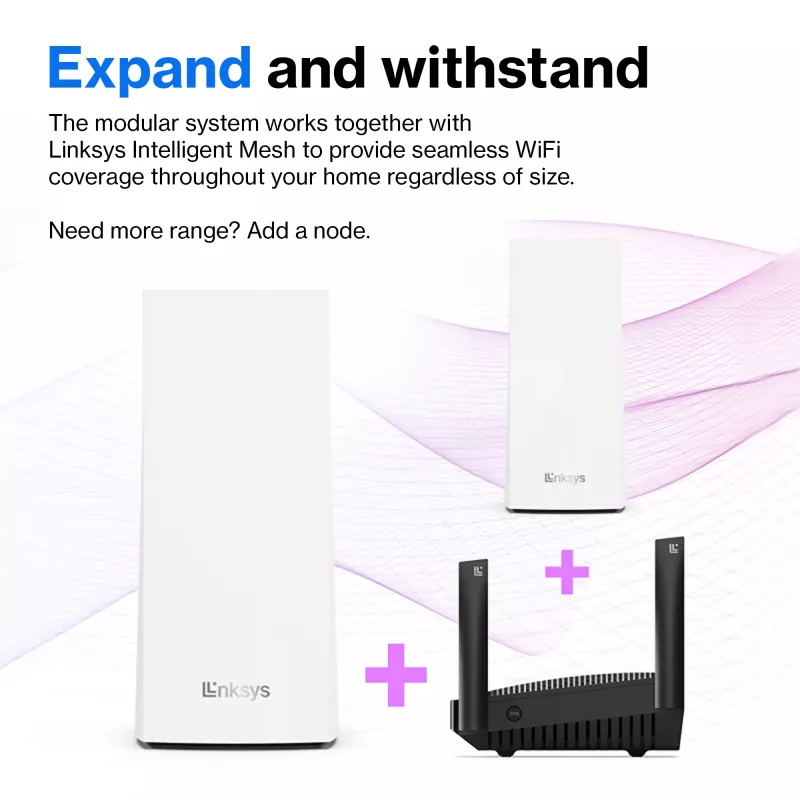 Linksys Hydra Pro 6 dviejų juostų WiFi 6 maršrutizatorius AX5400, tinklinė sistema, 802.11ax, 2,4 / 5 GHz, Ethernet LAN, juodas