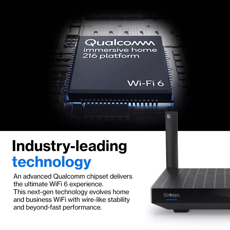 Linksys Hydra Pro 6 dviejų juostų WiFi 6 maršrutizatorius AX5400, tinklinė sistema, 802.11ax, 2,4 / 5 GHz, Ethernet LAN, juodas