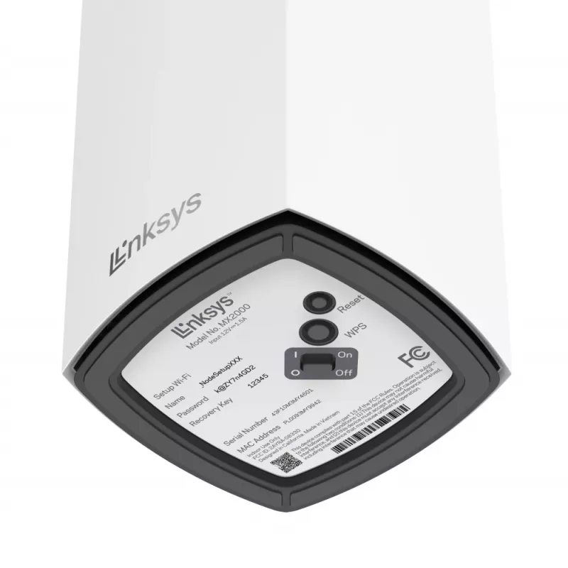 Linksys Atlas 6 dviejų juostų „Mesh“ WiFi 6 sistema, 3 vnt., balta, vidinė antena, 557 m², „Mesh“ sistema, dviejų juostų (2,4 GHz / 5 GHz), WiFi 6 (802.11ax)