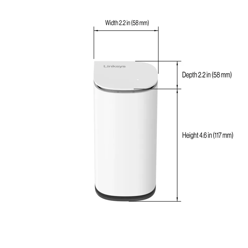 Linksys Velop Micro 6 belaidžio tinklo sistema – Dviejų juostų WiFi 6 AX3000 (3 vnt.)