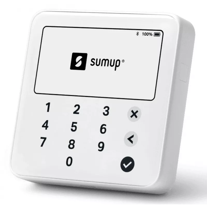 SumUp Solo Lite belaidis kortelių skaitytuvas su Bluetooth, Baltas