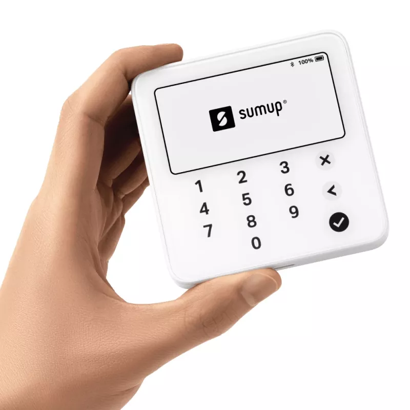 SumUp Solo Lite belaidis kortelių skaitytuvas su Bluetooth, Baltas