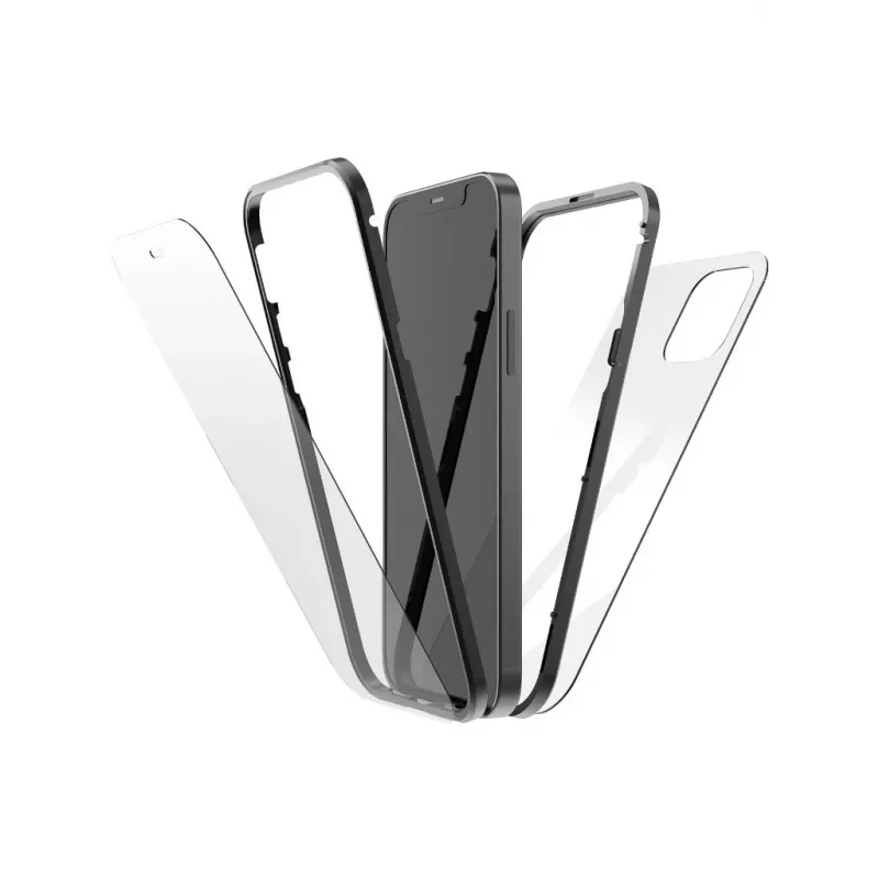 Hama 360° Glass dėklas mobiliesiems telefonams 15,5 cm (6,1 colio) Juodas, permatomas