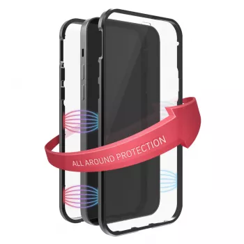 Hama 360° Glass dėklas mobiliesiems telefonams juodas permatomas, skirtas iPhone 14 Pro Max