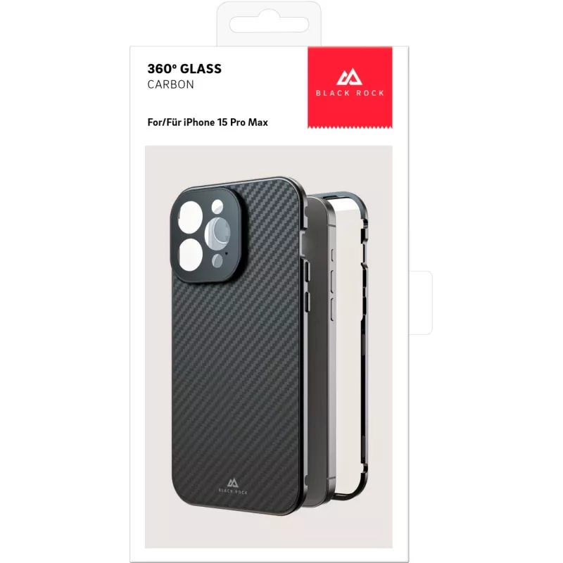 Hama 360° Glass dėklas iPhone 15 Pro Max 17 cm (6,7 colio) anglies rašto