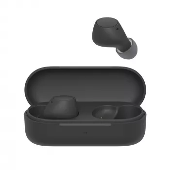 Ausinės Sony WF-C510 belaidės į ausis įdedamos ausinės, Bluetooth 5.3, IPX4, 6 mm tvarkyklės, 22 h baterija (su dėklu) – Juodos