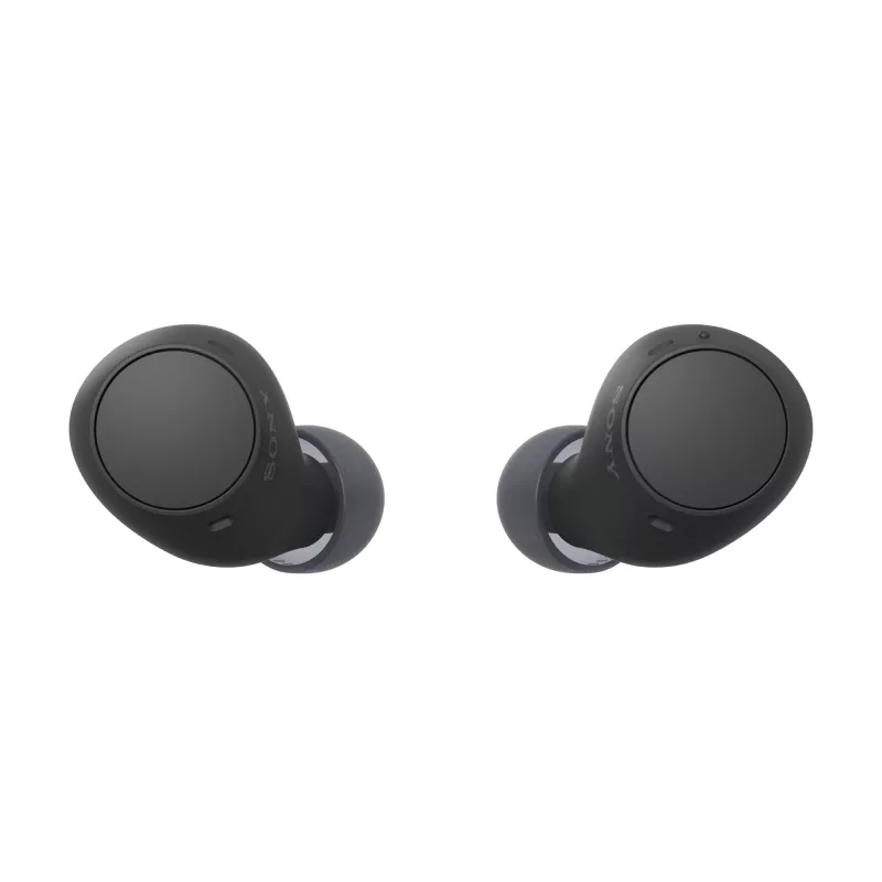 Ausinės Sony WF-C510 belaidės į ausis įdedamos ausinės, Bluetooth 5.3, IPX4, 6 mm tvarkyklės, 22 h baterija (su dėklu) – Juodos