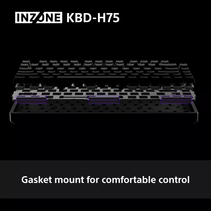 Sony INZONE KBD-H75 75% laidinė klaviatūra, magnetiniai-mechaniniai jungikliai, QWERTY US International RGB juoda