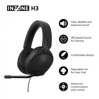Laidinės ausinės Sony INZONE H3 — juodos, modelis MDRG300B.CE7