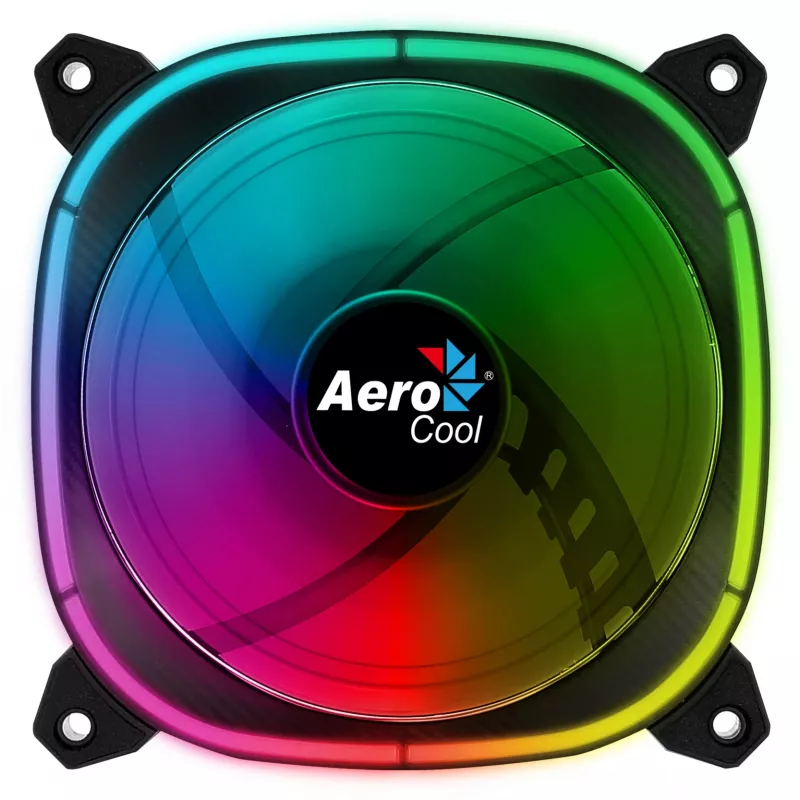 Ventiliatorius Aerocool ASTRO12 120 mm RGB LED antivibracinis 6 kontaktų juodas