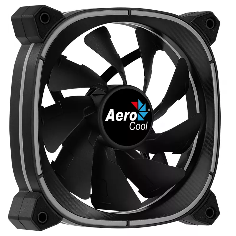 Ventiliatorius Aerocool ASTRO12 120 mm RGB LED antivibracinis 6 kontaktų juodas