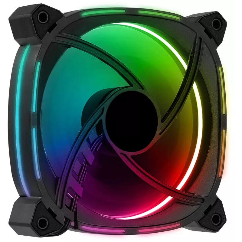 Ventiliatorius Aerocool ASTRO12 120 mm RGB LED antivibracinis 6 kontaktų juodas