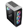 Aerocool AEROONEDUOWHV1 Gaming ATX korpusas 4xARGB ventiliatoriai baltas, Midi Tower, PC, baltas, ATX, micro ATX, Mini-ITX, ABS, SPCC, žaidimams