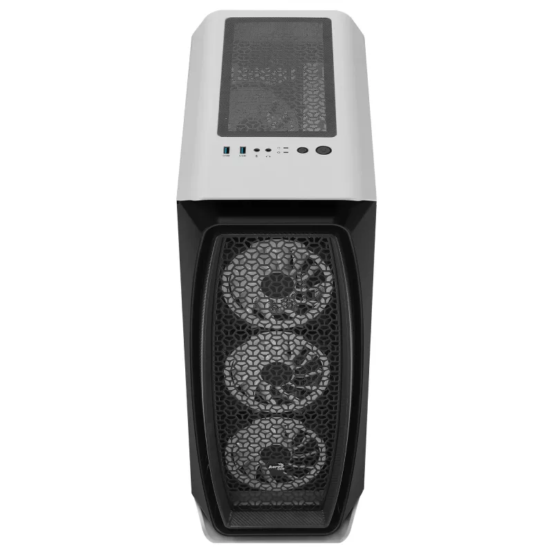 Aerocool AEROONEDUOWHV1 Gaming ATX korpusas 4xARGB ventiliatoriai baltas, Midi Tower, PC, baltas, ATX, micro ATX, Mini-ITX, ABS, SPCC, žaidimams