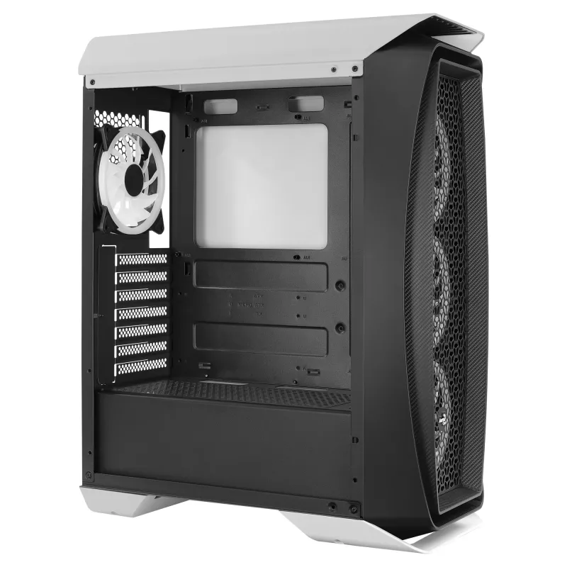 Aerocool AEROONEDUOWHV1 Gaming ATX korpusas 4xARGB ventiliatoriai baltas, Midi Tower, PC, baltas, ATX, micro ATX, Mini-ITX, ABS, SPCC, žaidimams