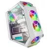 Mars Gaming MC51W Baltas PC Gaming ATX korpusas su dvigubu grūdintu stiklu ir 5x RGB 120mm ventiliatoriais
