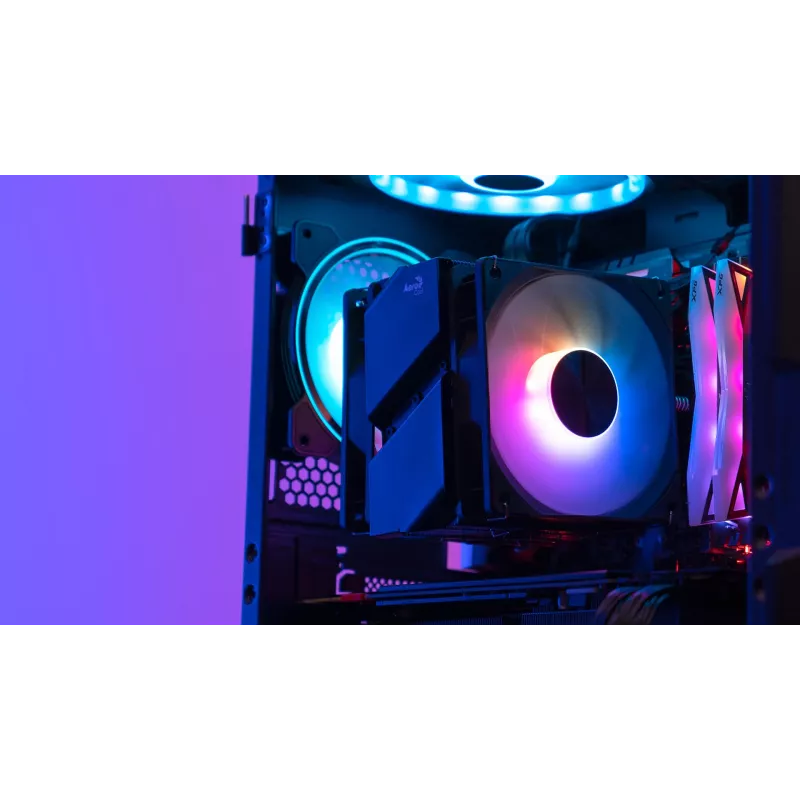Aerocool Rime 4 Dual procesoriaus aušintuvas 12 cm juodas 2 ventiliatoriai