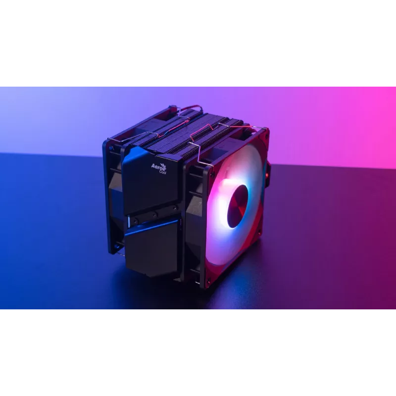 Aerocool Rime 4 Dual procesoriaus aušintuvas 12 cm juodas 2 ventiliatoriai