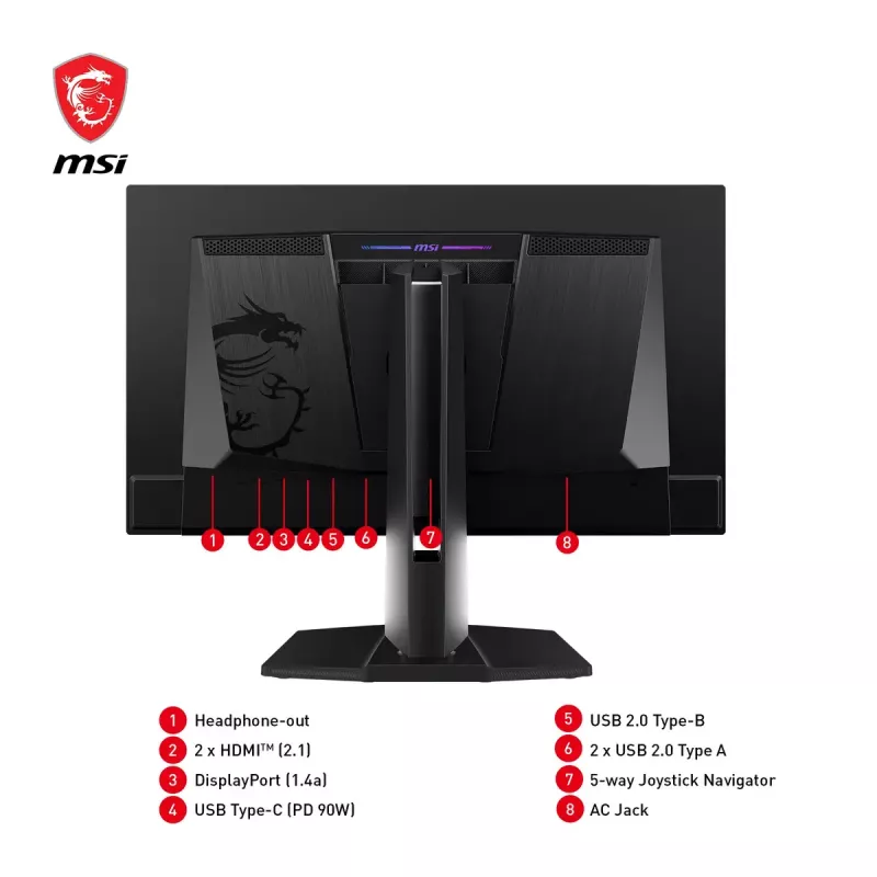 MSI MPG 271QRXDE QD-OLED monitorius 67,3 cm (26,5 colio) 2560 x 1440 pikselių Wide Quad HD juodas