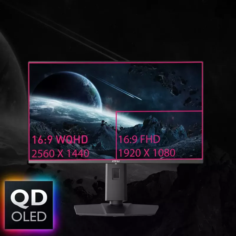 MSI MPG 271QRXDE QD-OLED monitorius 67,3 cm (26,5 colio) 2560 x 1440 pikselių Wide Quad HD juodas