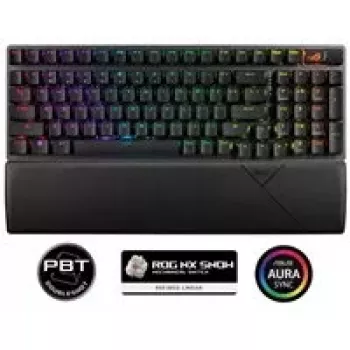 ASUS ROG Strix Scope II 96 Wireless klaviatūra, žaidimų, USB + RF Wireless + Bluetooth, QWERTY US English, juoda