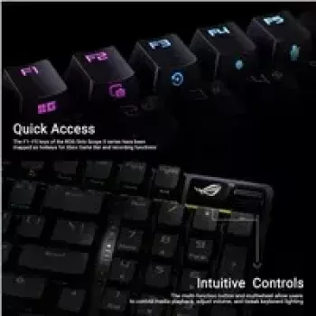 ASUS ROG Strix Scope II 96 WL White klaviatūra mechaninė 96% belaidė RGB PBT US išdėstymas
