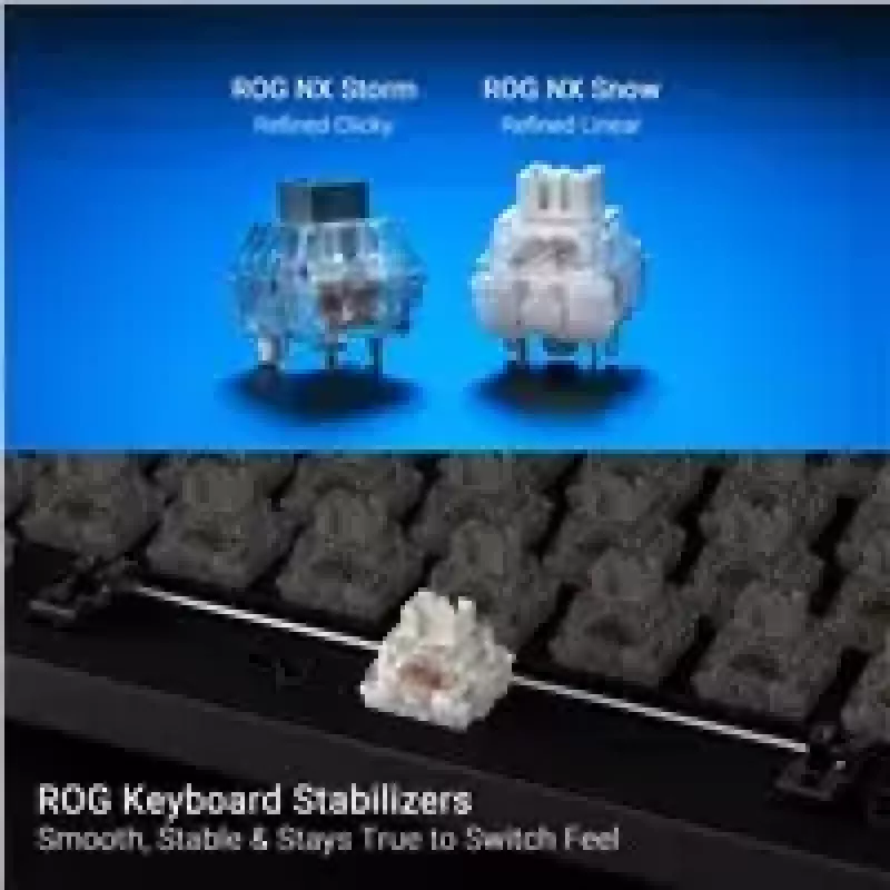 ASUS ROG Strix Scope II 96 WL White klaviatūra mechaninė 96% belaidė RGB PBT US išdėstymas