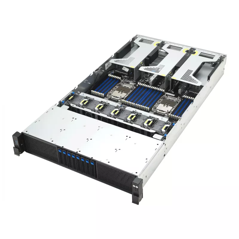 Stovo serveris ASUS RS720-E12-RS8G 3,2 kW perteklinis maitinimo šaltinis, 8 karštai keičiami lizdai