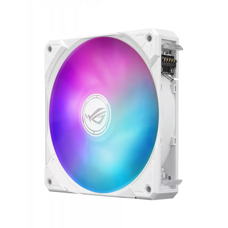 Vandens aušintuvas ASUS ROG Ryuo IV SLC 360 ARGB White Edition – 360 mm radiatorius, 3×120 mm ventiliatoriai, AMOLED ekranas, LGA 1700 palaikymas