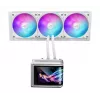Vandens aušintuvas ASUS ROG Ryuo IV SLC 360 ARGB White Edition – 360 mm radiatorius, 3×120 mm ventiliatoriai, AMOLED ekranas, LGA 1700 palaikymas