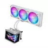 Vandens aušintuvas ASUS ROG Ryuo IV SLC 360 ARGB White Edition – 360 mm radiatorius, 3×120 mm ventiliatoriai, AMOLED ekranas, LGA 1700 palaikymas
