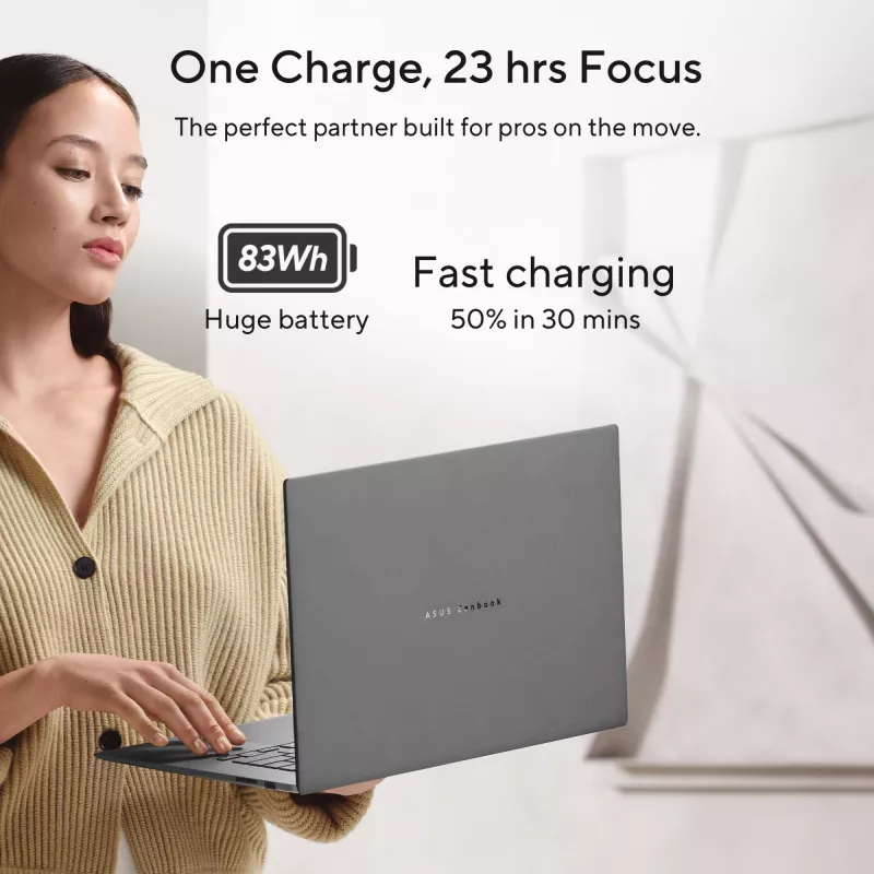 Nešiojamas kompiuteris ASUS Zenbook S16 UM5606GA-SS180W Copilot+ PC AMD Ryzen AI 9 465 40,6 cm (16 colių) 3K 32 GB LPDDR5x-SDRAM 1 TB SSD Wi-Fi 7 (802.11be) Windows 11 Home Dutch Grey