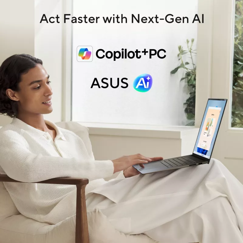 Nešiojamas kompiuteris ASUS Zenbook S16 UM5606GA-SS180W Copilot+ PC AMD Ryzen AI 9 465 40,6 cm (16 colių) 3K 32 GB LPDDR5x-SDRAM 1 TB SSD Wi-Fi 7 (802.11be) Windows 11 Home Dutch Grey