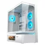 COUGAR CFV235 Vision midi bokštas — ARGB, 9,16 colio (23,3 cm) LCD, grūdintas stiklas, baltas, ATX/Micro-ITX, 2x3,5 colio + 2x2,5 colio